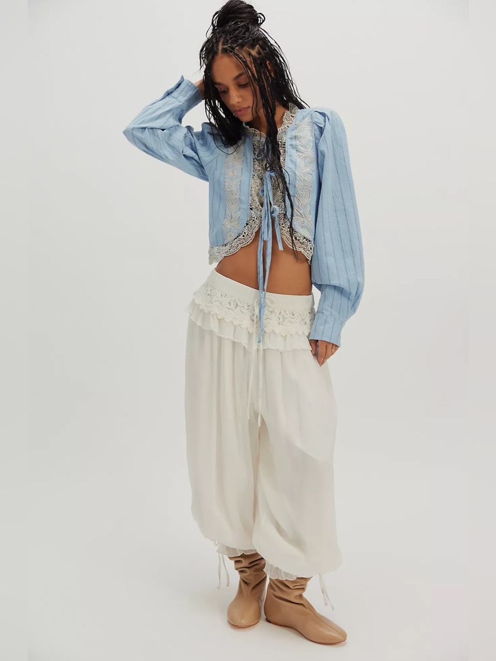 Free People Bali Jude Top in Chambray